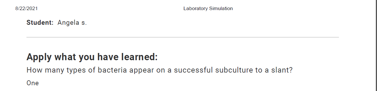 Sub culturing of Bacteria Lab Simulation